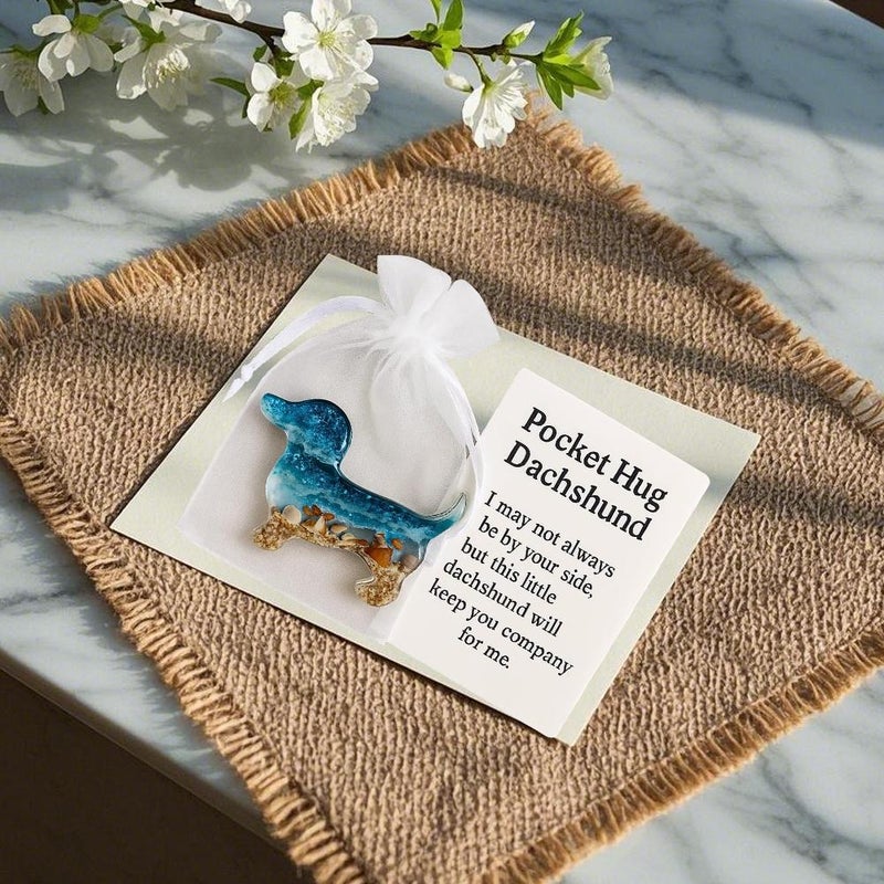 Fgbetcv Pocket Hug Dachshund, Dachshund Pocket Hug Token with Cards,Animal Emotional Support Gifts for Women Men Him Her Dog Lovers, Inspirational Long Distance Keepsake - Image 4